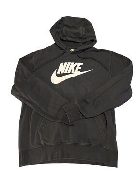 Nike Black Hoodie with White Swoosh Logo